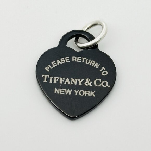 tiffany black heart charm